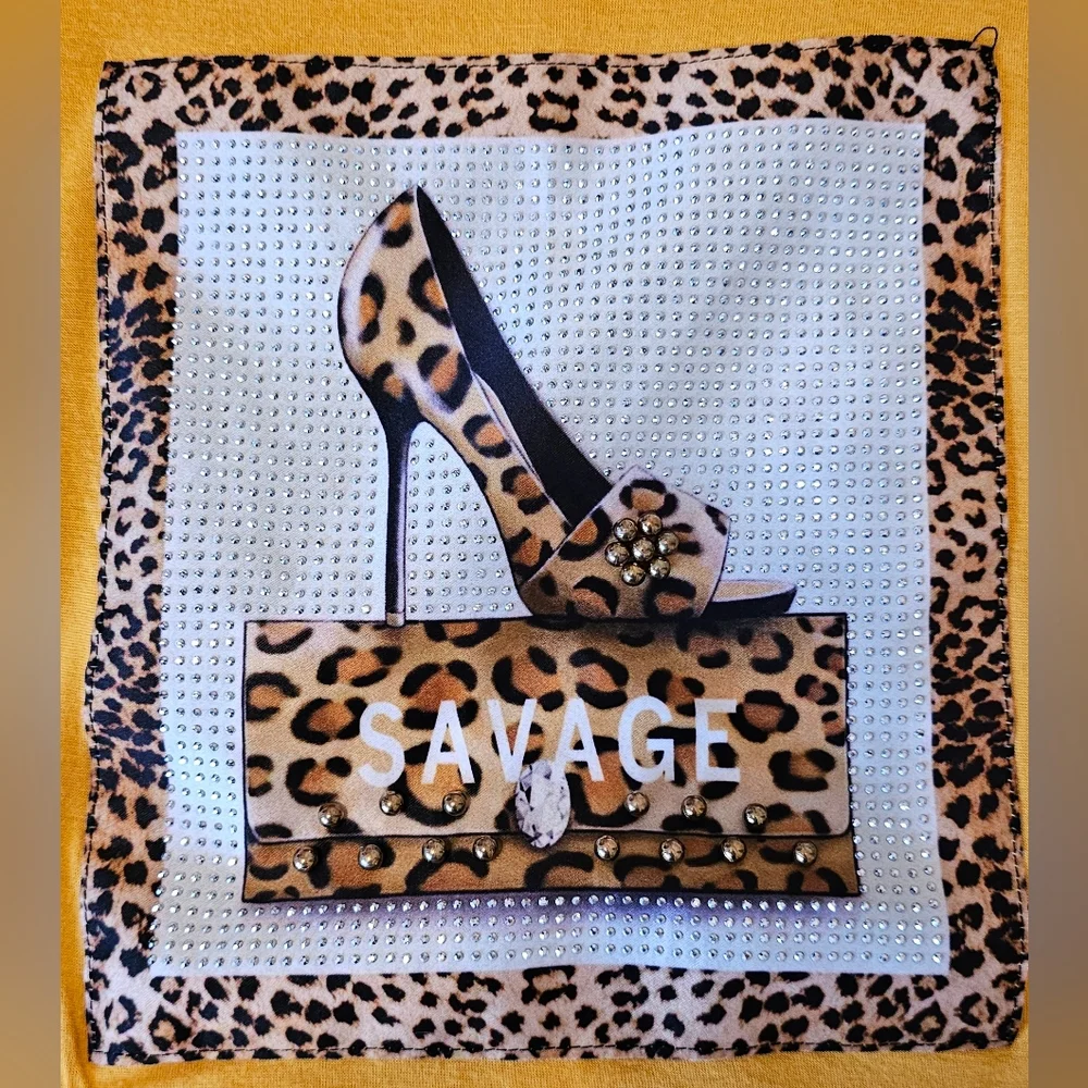 *Super Cute* Leopard Print & Rhinestone Woman's Tank - Picture 3 of 4